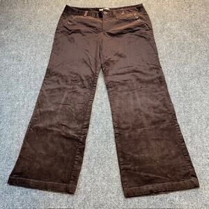 Nanette Lepore Brown Velvet Corduroy Wide Leg Pants Womens 12 Business Casual